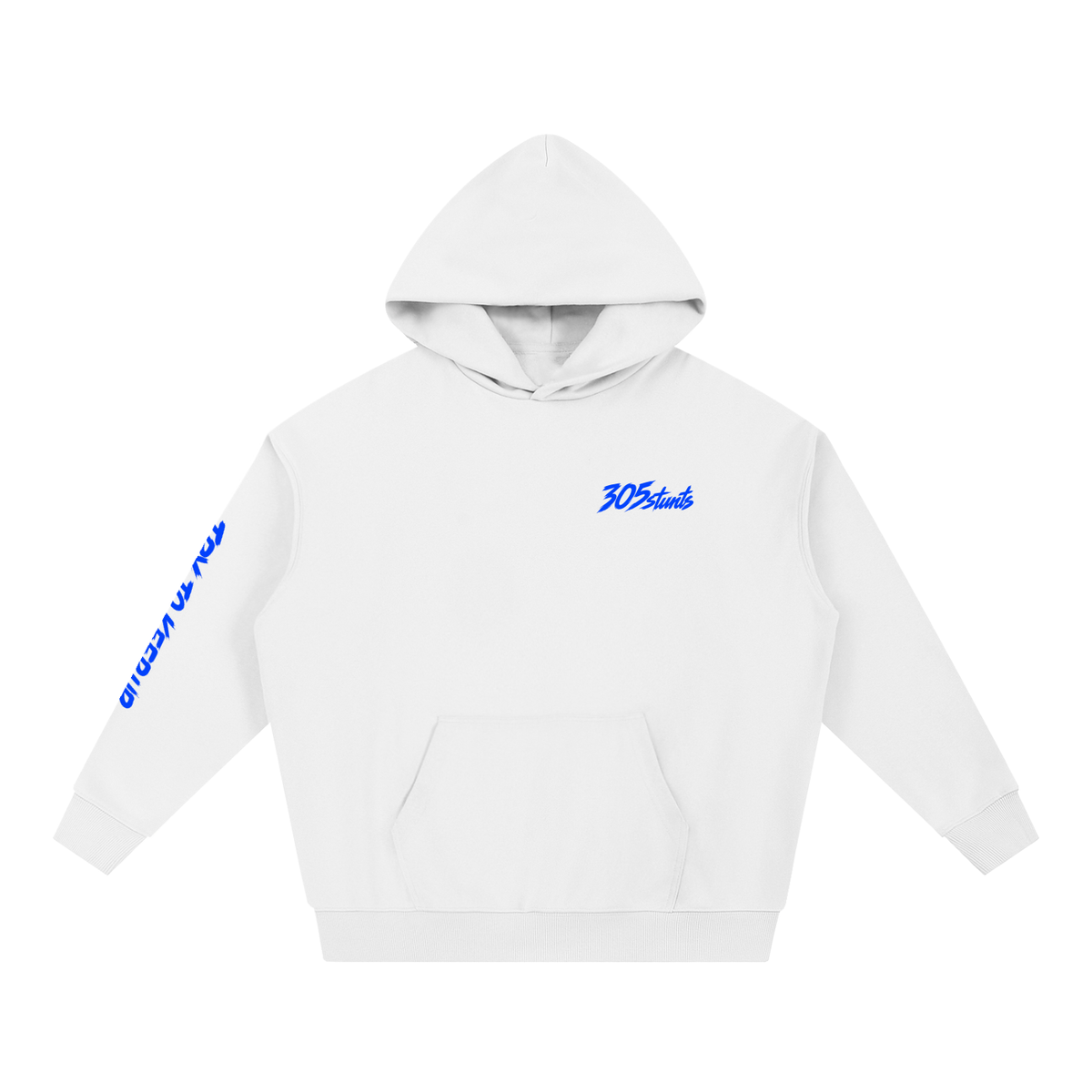 305 Clean Line Hoodie — White / Royal Blue