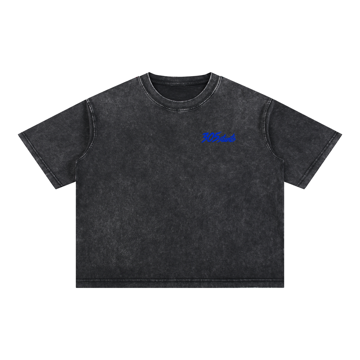 305 Voltage Tee — Washed Charcoal / Electric Blue