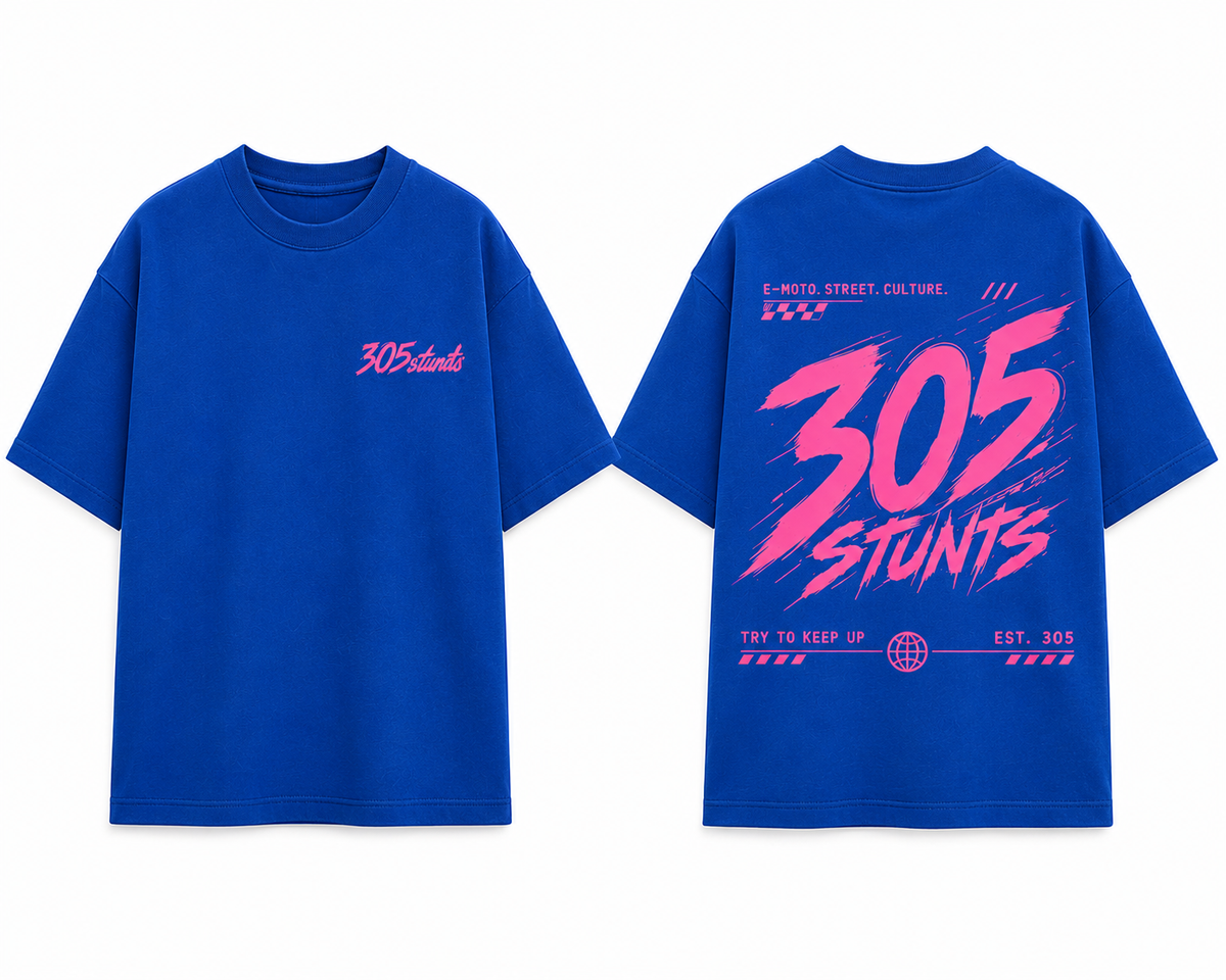 305 Miami Voltage Tee — Royal Blue / Pink