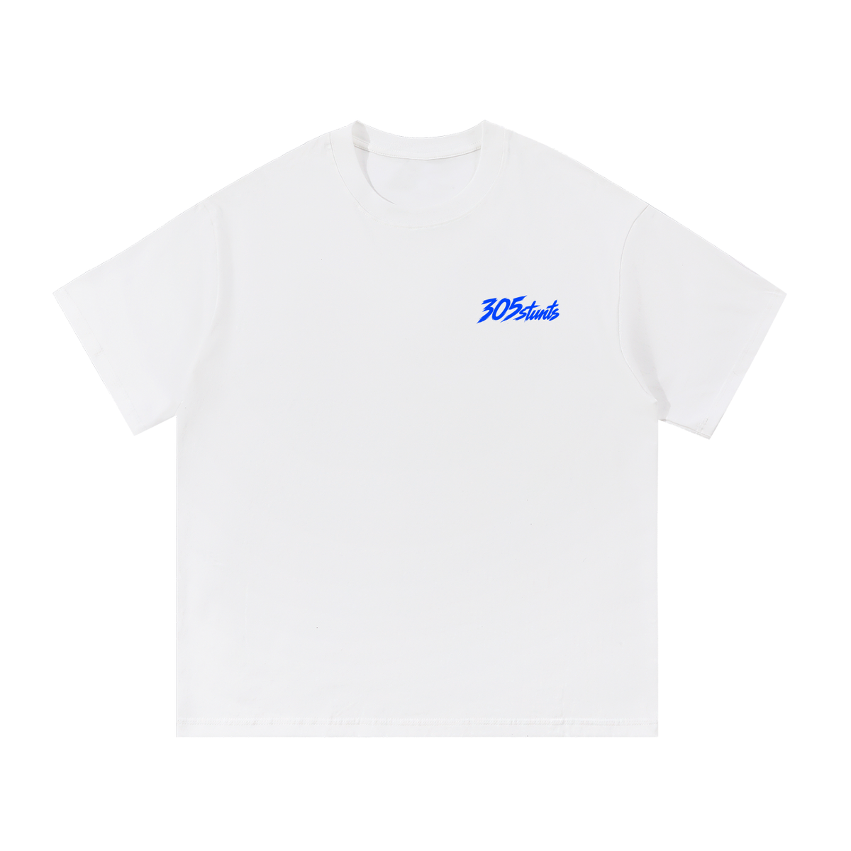305 Clean Line Tee — White / Royal Blue