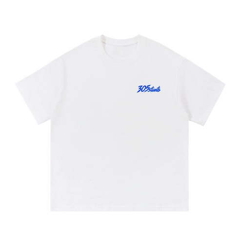 305 Clean Line Tee — White / Royal Blue