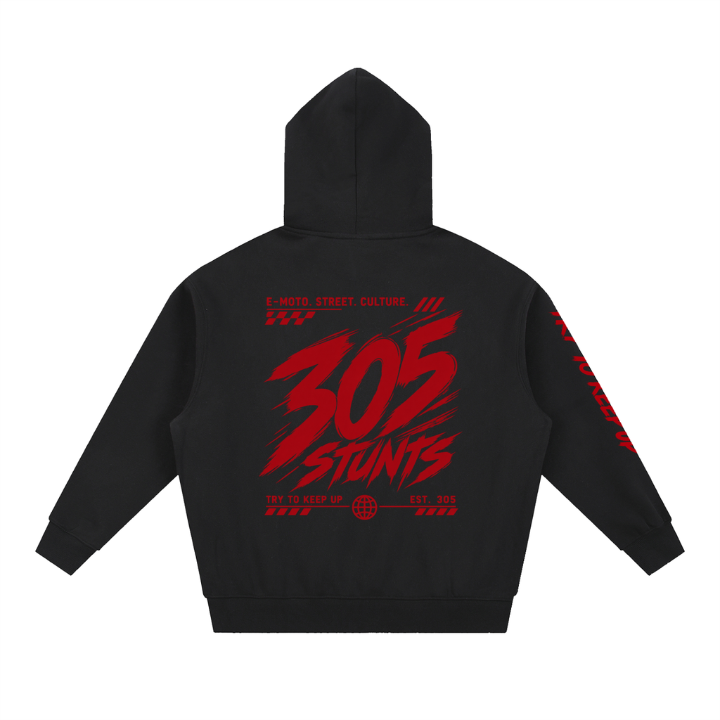 305 Core Hoodie — Black / Red